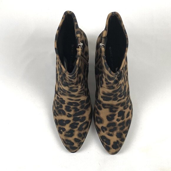 Marc Fisher Leopard Print Block Heel Faux Suede Stretch Bootie 8 & 8.5 - Picture 4 of 7
